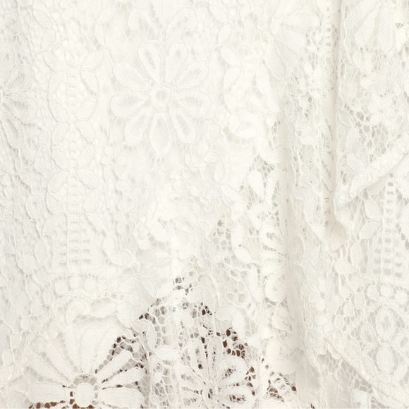 Lulu’s Daily‎ Angel White Lace Flutter Sleeve Midi Wrap Dress - Picture 5 of 15